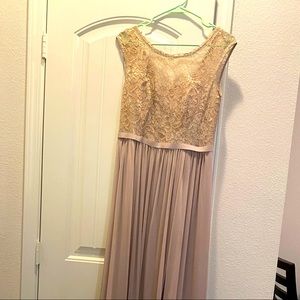 David’s Bridal Bridesmaids Dress w/ Lace Bodice